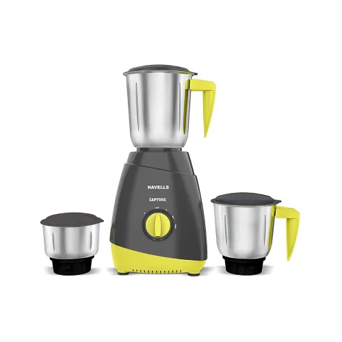 Image of Havells Capture 500W 3 Jar Mixer Grinder (304 SS Blades, 5 Years Motor Warranty, 1.5 Ltr Blending Jar)