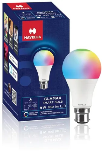 Image of HAVELLS Glamax 9W Wi-Fi LED Smart Bulb With Music Sync Function, Compatible With Alexa Smart Bulb