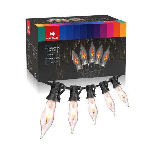 Image of Havells Glass Celebrations Dian LED String Light 10m (21+3 Bulbs)