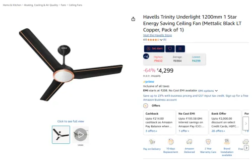 Image of Havells Trinity Underlight Ceiling Fan