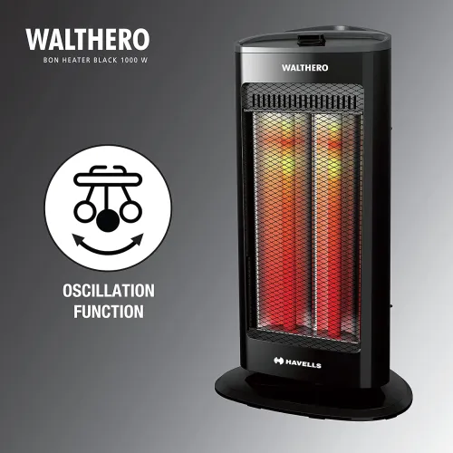 Image of Havells Walthero 1000 Watt Carbon Heater (Black)
