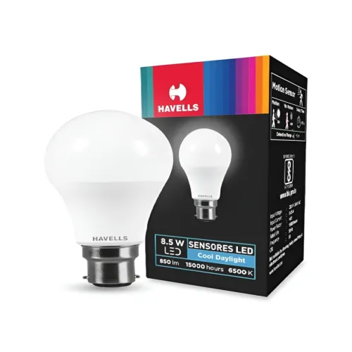 Image of Havells White Sensores 8.5W Light Bulb