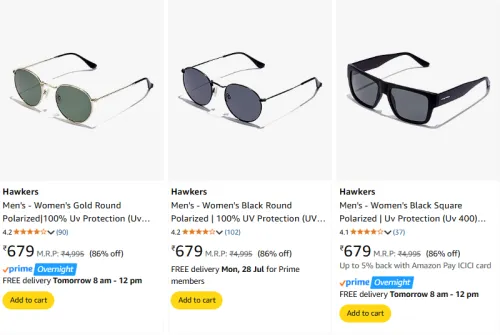 Image of Hawkers Sunglasses at minimum 86% Discount 