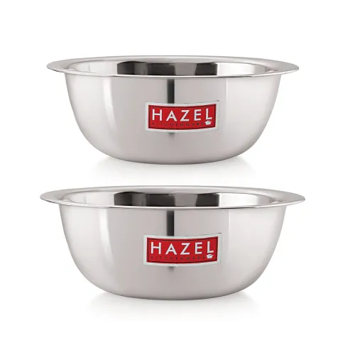 Image of HAZEL Stainless Steel Serving Bowl Set of 2