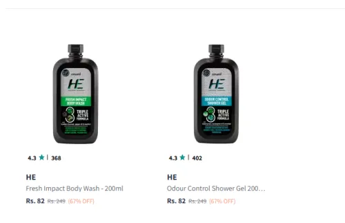 Image of He Body Wash And Shower Gel 200ml at just ₹82
