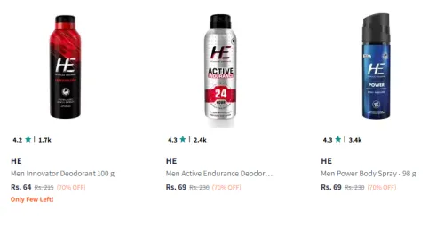Image of He Bodyspray starting @ ₹64