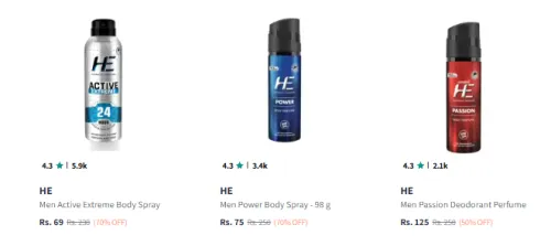 Image of He Deodorant Starting @ ₹69