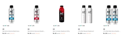 Image of He Deodrant men's spray starting @ ₹64