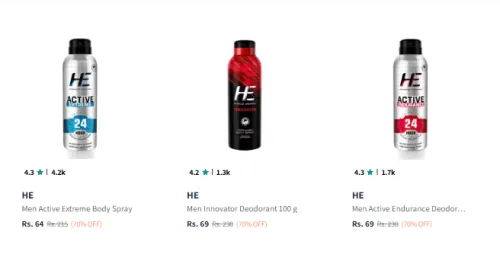 Image of HE Men Perfumed Body Spray Deodorant Starting Price At @ ₹64