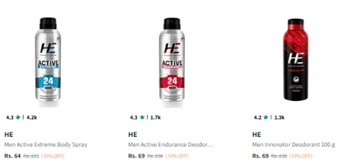 Image of HE men's Body spray starting @ ₹64