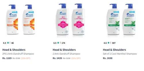 Image of Head and Shoulders Shampoo Minimum 50% Discount