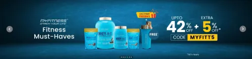 Image of healthkart : up to 42% + 5% extra off on Fitness accessories