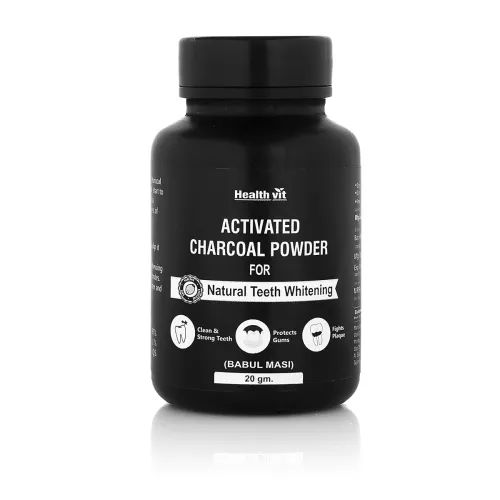 Image of Healthvit Activated Charcoal Powder for Teeth Whitening - 20gm | 