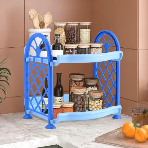 Image of Heart Home 2-Tier Collapsible Plastic Storage Rack