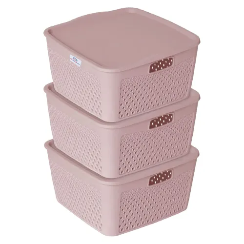 Image of Heart Home multipurpose square‑shape plastic storage baskets