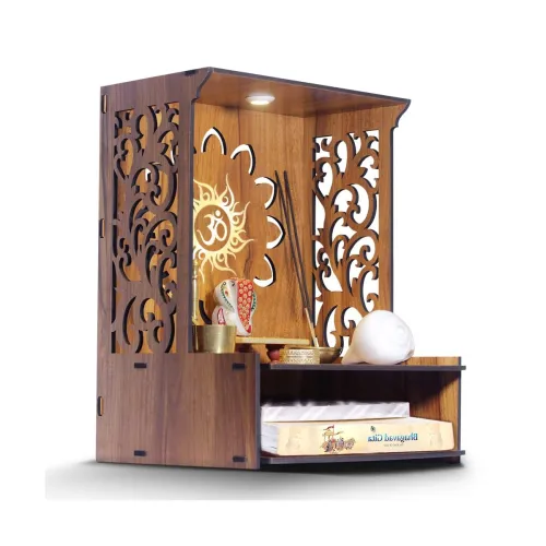 Image of Heartily® Roli Wooden Wall-Mounted Pooja Mandir