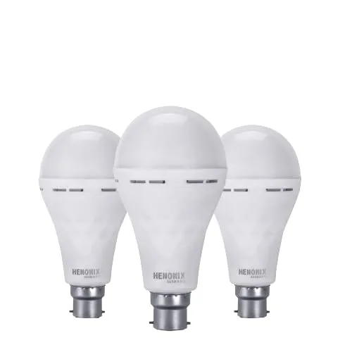 Image of HENONIX 365 DAYS 12 Watt Rechargeable Bulb Pack of 3