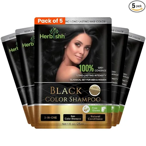 Image of Herbishh Black Hair Dye Shampoo 125ml