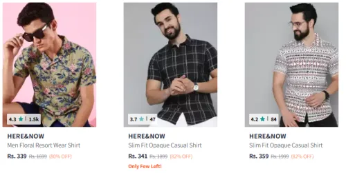 Image of HERE&NOW Men Casual shirt Minimum 70% Discount