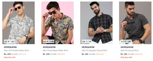 Image of HERE&NOW Slim Fit Men's Casual Shirt Starting At ₹339