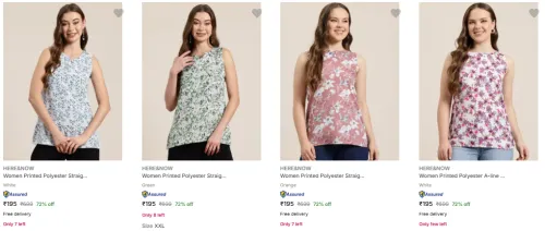 Image of HERE&NOW Women Printed Straight Kurta Starting At ₹195