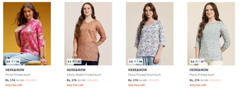 Image of HERE & NOW Women's Kurti starting @ ₹174
