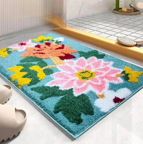 Image of HEZKRT Rubber Bathroom Mat (Dark Grey, Large)