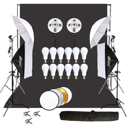 Image of HIFFIN 5-in-1 Studio Lighting & Backdrop Kit