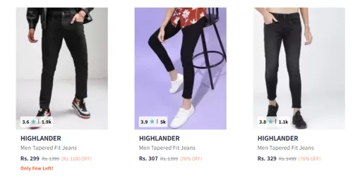 Image of Highlander Men Fashion Jeans Starting @ ₹299