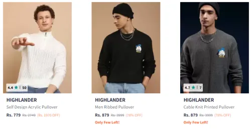 Image of Highlander Men Fashion Sweatshirt Starting @ ₹779