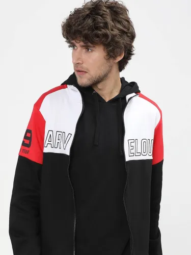 Image of HIGHLANDER Men Full Sleeve Printed Hooded Sweatshirt