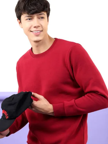 Image of HIGHLANDER Men Full Sleeve Solid Sweatshirt