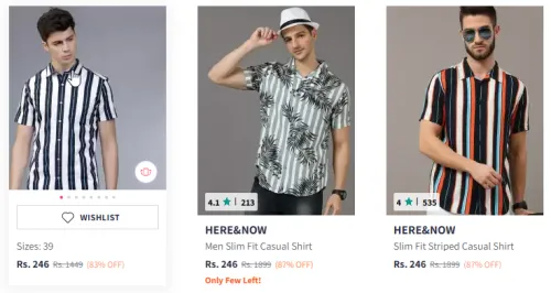Image of HIGHLANDER Men Striped Slim Fit Shirt Starting Price @₹219