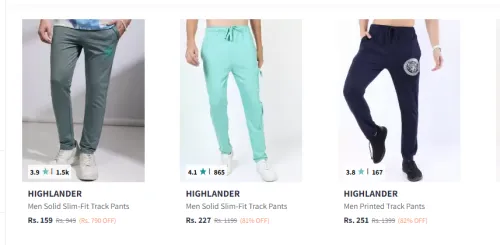 Image of Highlander Men's Track Pants at Minimum 80% Discount