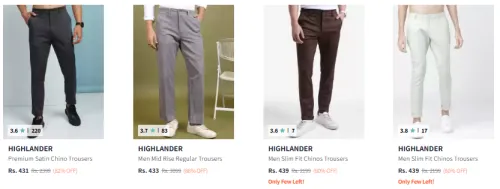 Image of HIGHLANDER Men's Trousers at minimum 80% Discount