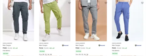 Image of Highlander Men's Cargos at minimum 71% Off