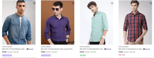 Image of Highlander Men's Casual Shirts at minimum 71% Discount