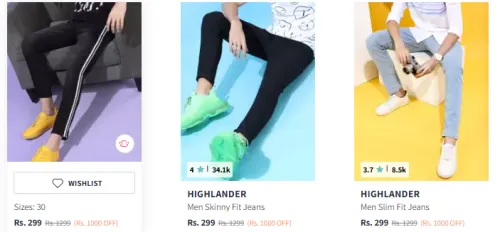 Image of Highlander Men's Jeans at just ₹299 