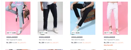 Image of Highlander Men's Jeans From ₹259