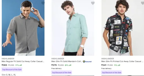 Image of HIGHLANDER Men's Shirt Minimum 75% Discount
