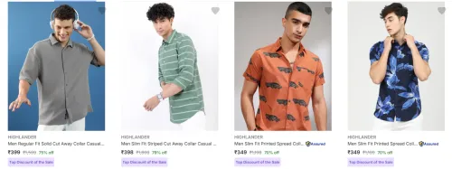 Image of Highlander Men's Shirts at minimum 70% Discount