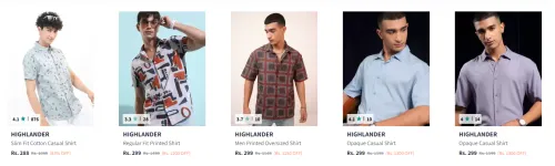 Image of Highlander Men's Shirts at minimum 80% Discount