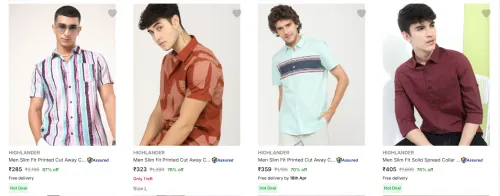 Image of Highlander Men's Casual Shirts minimum 70% Discount