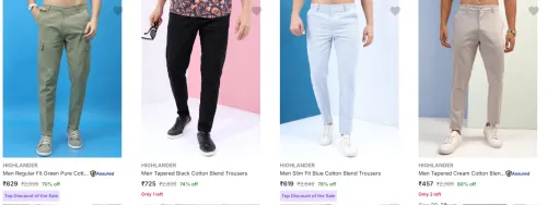 Image of HIGHLANDER Men's Trousers at minimum 70% Discount