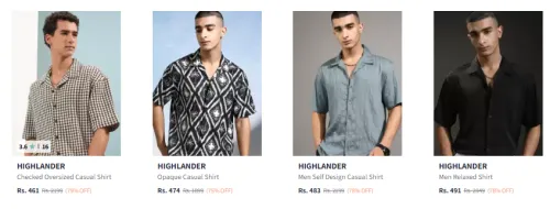 Image of HIGHLANDER Oversized Shirt Starting At @₹461