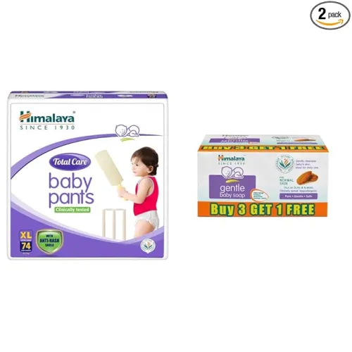 Image of Himalaya Baby Pants XL (74 Count) + Baby Soap 4x75g