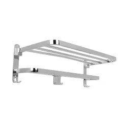 Hindware Bathroom Accessories-Stainless Steel 304 Grade Folding Towel Rack for Bathroom.