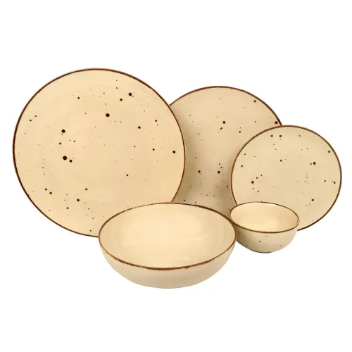Image of Hitkari Porcelain Sahara Sand Dinner Set 21Pcs.