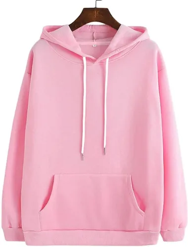 Image of HK CREATION Men Full Sleeve Solid Hooded Sweatshirt