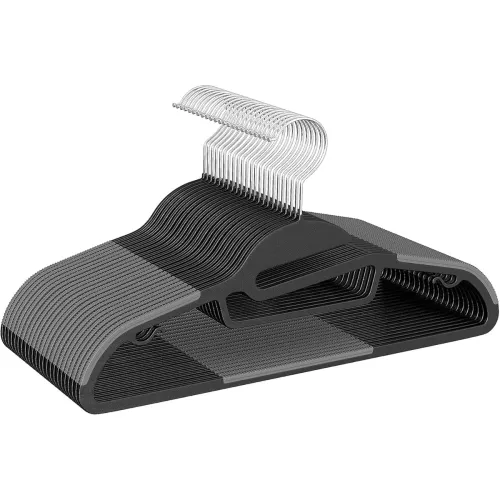 Image of HOLLIO Hangers for Clothes Heavy Duty Plastic Cloth Hanger pack 6